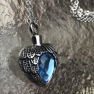 Waterproof Cremation Heart urn Necklace Ashes